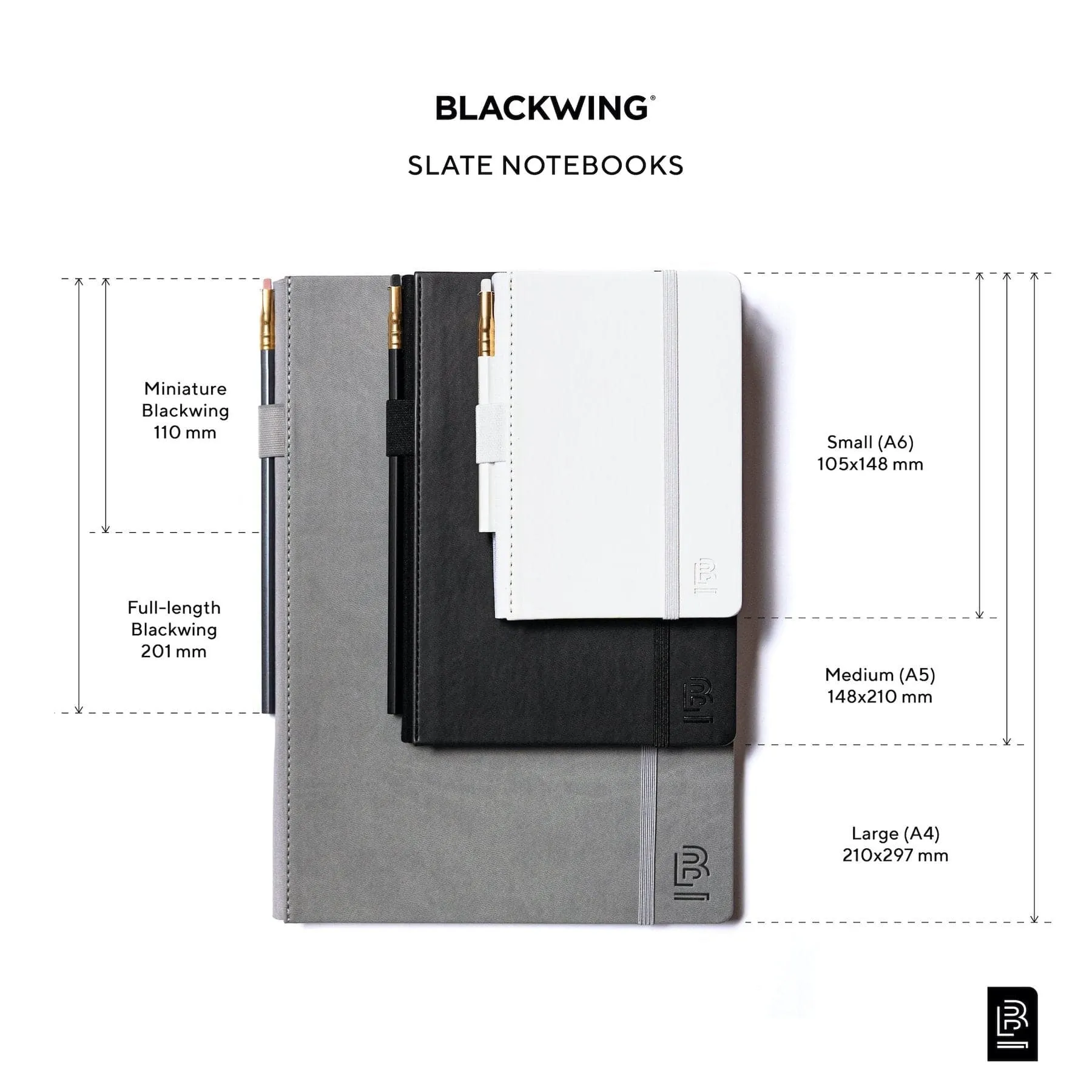 Blackwing Slate A6 Notebook   Pencil - White