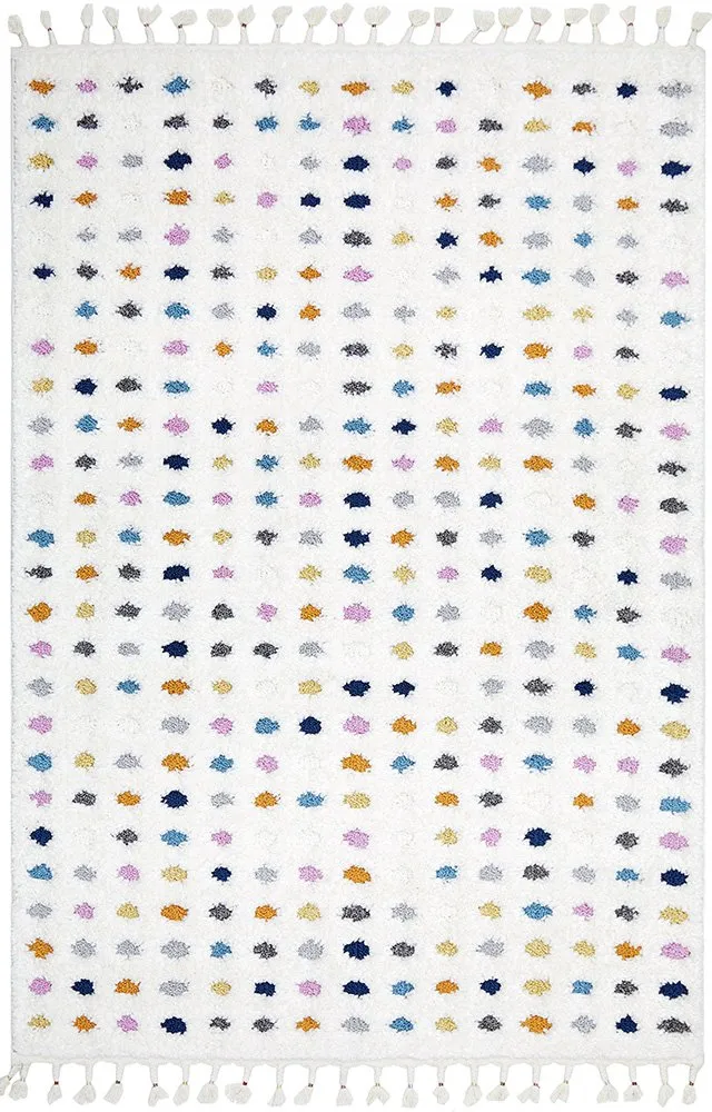 Madrid 290cm x 200cm Polka Dot Pattern Rug - Multi Colour