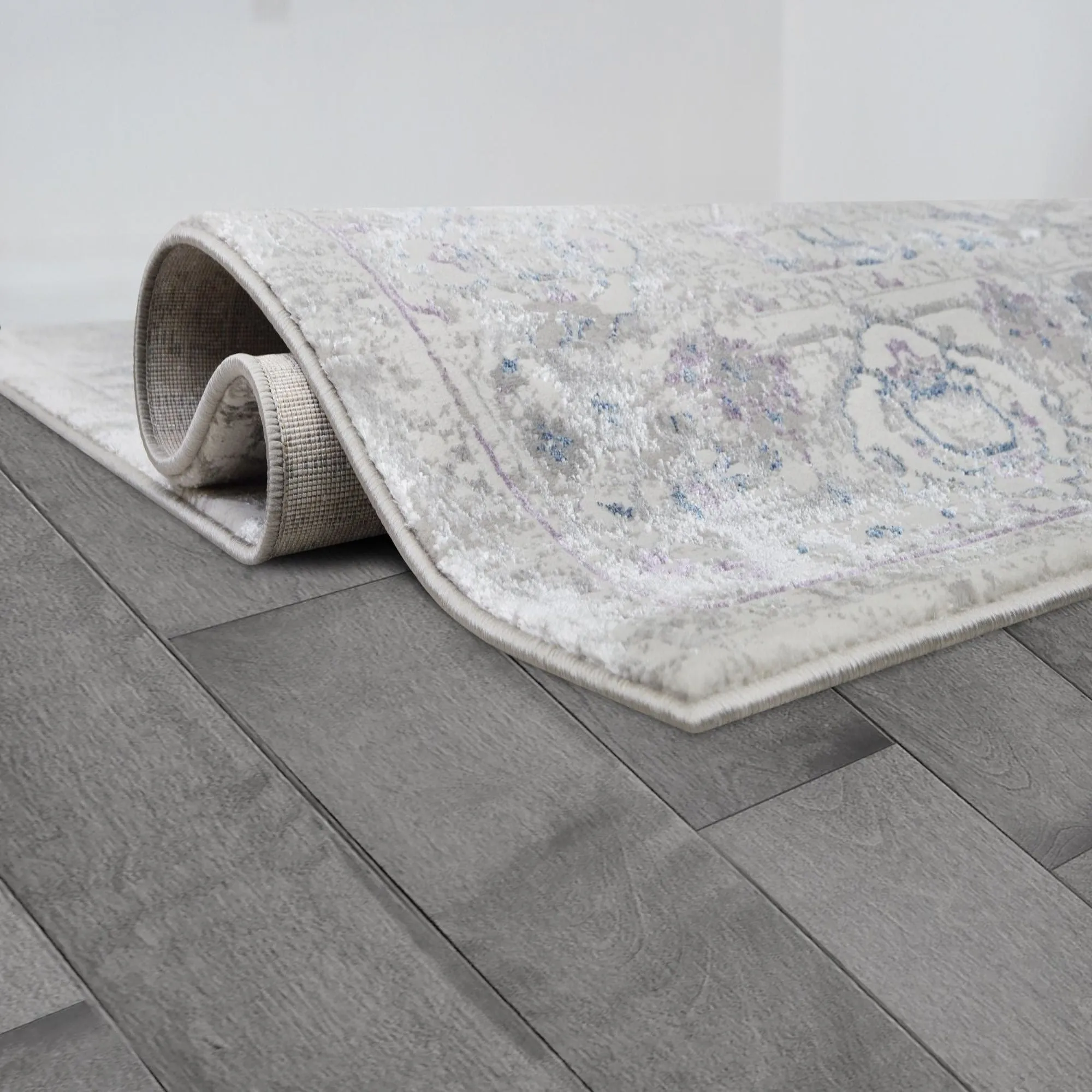 Talia-774 Area Rugs Rectangle Lavender Leaf 5-X-7
